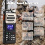 BAOFENG UV-25 Tri-Power Ham Radio Handheld, 11W Long Range Two Way Radio, UHF VHF AM FM Air NOAA Multi-Band Receiver, with 5200mAh Battery, Gooseneck Antenna & Whip Antenna, Tactical Speaker, 2Packs