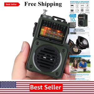 Retro Shortwave Radio & Bluetooth Speaker with NOAA Alerts – Perfect for Camping