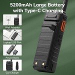 BAOFENG UV-25 Tri-Power Ham Radio Handheld, 11W Long Range Two Way Radio, UHF VHF AM FM Air NOAA Multi-Band Receiver, with 5200mAh Battery, Gooseneck Antenna & Whip Antenna, Tactical Speaker, 2Packs