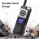 BAOFENG UV-25 Tri-Power Ham Radio Handheld, 11W Long Range Two Way Radio, UHF VHF AM FM Air NOAA Multi-Band Receiver, with 5200mAh Battery, Gooseneck Antenna & Whip Antenna, Tactical Speaker, 2Packs