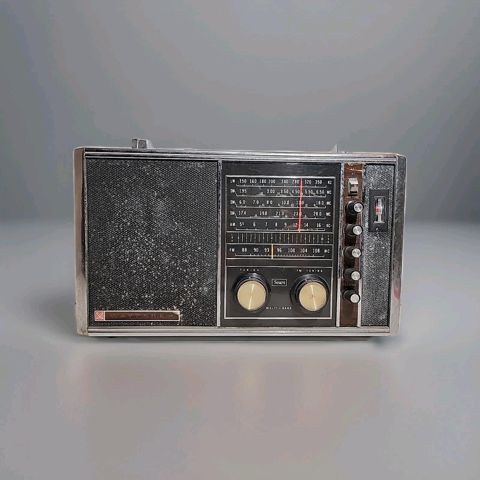 SEARS WAYFARER 8227 Vintage 1969 - 6 Channel Shortwave AM FM Radio Tested Works!