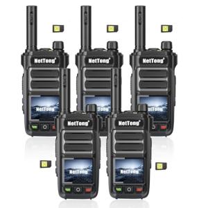 Lifetime Free - Unlimited Range Rapid Global Walkie Talkies, 4G LTE POC Worldwide Nationwide Radio with 10000+ Mile Coverage for Team Communication (5 Pack with Pre-Installed SIM)