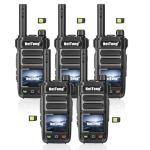 Lifetime Free - Unlimited Range Rapid Global Walkie Talkies, 4G LTE POC Worldwide Nationwide Radio with 10000+ Mile Coverage for Team Communication (5 Pack with Pre-Installed SIM)
