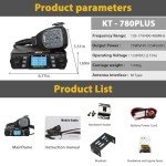 KT-980Plus Mobile Radio 50W Dual Band Car Walkie Talkie 75W High Power Transceiver VHF/UHF 144-148/420-450MHz Two Way Radio