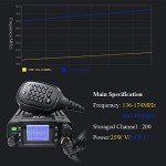 TYT TH-8600 Mini 25 Watt Dual Band 2 Way RadioI P67 Waterproof Radio VHF/UHF Car Mobile Transceiver with Free Programming Cable