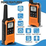 Long Range Walkie Talkies for Adults 4 Pack Rechargeable NOAA Camping Radios