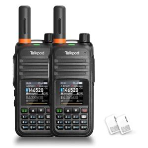 Talkpod N39plus Rapid Walkie Talkie Unlimited Range, PoC Radios Nationwide PTT Two Way Radios Long Distance for Family, Logistics, Company with sim Card, 2 Pack (Black)