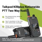 Talkpod N39plus Rapid Walkie Talkie Unlimited Range, PoC Radios Nationwide PTT Two Way Radios Long Distance for Family, Logistics, Company with sim Card, 2 Pack (Black)