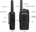 Retevis RT68 FRS Walkie Talkie 1200mAh VOX TOT Two Way Radio For School (4Pack)