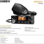 Uniden Bearcat PRO505XL Mobile CB Radio 40 Channels Squelch Control