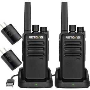 Retevis RT68 Walkie Talkies FRS Two-Way Radios 2-Pack Rechargeable 16 Channels