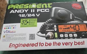 President Andy II CB Compact Radio 7 Color 40 Channel LOUD TALKING FREE SHIPPING