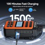 Retevis Mate Talk C6B GMRS 2 Way Radio Long Range,Rechargeable Walkie Talkies Fast Charging with Earpiece,NOAA,LCD Screen,Type-C,1500mAh,Easy Pairing,Two Way Radio for Hospitality Industry(4 Pack)