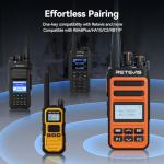 Retevis Mate Talk C6B GMRS 2 Way Radio Long Range,Rechargeable Walkie Talkies Fast Charging with Earpiece,NOAA,LCD Screen,Type-C,1500mAh,Easy Pairing,Two Way Radio for Hospitality Industry(4 Pack)