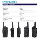 Retevis RT68 Walkie Talkies FRS Two-Way Radios 2-Pack Rechargeable 16 Channels