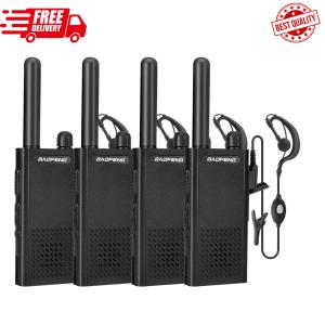 4 Baofeng T26 Walkie Talkie Long Range Rechargeable Battery Two Way Earpiece VOX