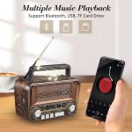 Gelielim Portable Radio AM FM, Vintage Retro Bluetooth 5.3 Speaker, Shortwave 