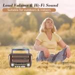 Gelielim Portable Radio AM FM, Vintage Retro Bluetooth 5.3 Speaker, Shortwave 