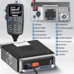 ABBREE Mobile Ham Radio 30W GPS Dual Band 136-174MHZ/400-480MHZ NOAA VHF/UHF Long Range Base Station Two Way Radio with Speaker Mic,Air Band,Dual PTT,DTMF,500Channels for Car Vehicle Radios