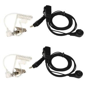 HQRP 20-Pack 2 Pin Acoustic Tube Earpiece Headset Mic Compatible with Baofeng BF-V6, BF-V7, BF-V8, UV-5R, UV-3R+, Kenwood Pro-Talk, KPG29D, NX420
