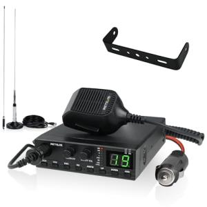 Retevis MB2 40-Channel AM/FM CB Radio Kit, Long Range Radio with Antenna for Trucker Stop, Emergency Channel 9/19, VOX, Easy to Use, with Cigarette Lighter Fixed-Mount