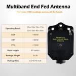 JYR8010-400W End Fed Half Wave Antenna for Ham Radio, 400W Shortwave Radio Antenna 8 Band 10m 12m 15m 17m 20m 30m 40m 80m Long Wire Antenna, 1:64 Balun No Tuning