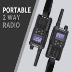 Ketelese T4 Walkie Talkies Long Range GMRS, IP67 Waterproof Two Way Radio, Walkie Talkie Earpiece with Mic for Adult, USB Rechargable, NOAA, VOX, Group Call, PTT, 4pack, Balck