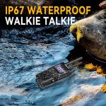 Ketelese T4 Walkie Talkies Long Range GMRS, IP67 Waterproof Two Way Radio, Walkie Talkie Earpiece with Mic for Adult, USB Rechargable, NOAA, VOX, Group Call, PTT, 4pack, Balck