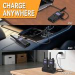 Ketelese T4 Walkie Talkies Long Range GMRS, IP67 Waterproof Two Way Radio, Walkie Talkie Earpiece with Mic for Adult, USB Rechargable, NOAA, VOX, Group Call, PTT, 4pack, Balck