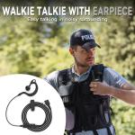Ketelese T4 Walkie Talkies Long Range GMRS, IP67 Waterproof Two Way Radio, Walkie Talkie Earpiece with Mic for Adult, USB Rechargable, NOAA, VOX, Group Call, PTT, 4pack, Balck