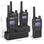Ketelese T4 Walkie Talkies Long Range GMRS, IP67 Waterproof Two Way Radio, Walkie Talkie Earpiece with Mic for Adult, USB Rechargable, NOAA, VOX, Group Call, PTT, 4pack, Balck