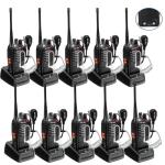 Radios Walkie Talkies Long Range: MaxTalker MT-8S Walky Talky with Earpieces Flashlight 1500mAh Battery Rechargeable Walkie Talkies for Adults, Working, Camping, Hiking, 10 Pack
