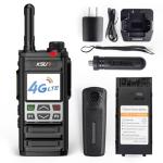 KSUN 4G Network Radio Walkie Talkies Long Range 100 Miles with PTT Button WiFi Hotspot POC Radios Desktop Charger Push-to-Talk for Zello Android ZL35