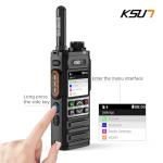 KSUN 4G Network Radio Walkie Talkies Long Range 100 Miles with PTT Button WiFi Hotspot POC Radios Desktop Charger Push-to-Talk for Zello Android ZL35