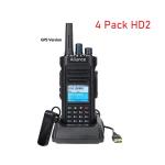 4pack Ailunce HD2 DMR Dual Band Walkie Talkies GPS Bluetooth IP67 Two Way Radio 