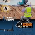 President Radio Heavy Duty (HD) Kit with Thomas FCC 40-Channel,12/24 Volt AM/FM CB Radio and Virginia F Magnet-Mount Antenna