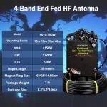 GOOZEEZOO JYR4010-150W End Fed Half Wave Antenna for Ham Radio, 150W Shortwave Radio Antenna, 4 Band 10m 15m 20m 40m Long Wire Antenna, 1:64 Balun No Tuning (Black)