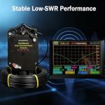 GOOZEEZOO JYR4010-150W End Fed Half Wave Antenna for Ham Radio, 150W Shortwave Radio Antenna, 4 Band 10m 15m 20m 40m Long Wire Antenna, 1:64 Balun No Tuning (Black)