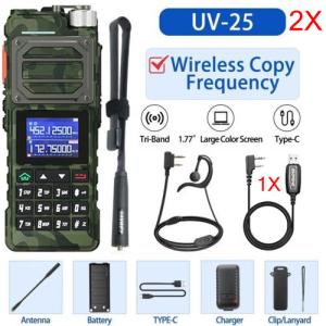 1PACK BAOFENG UV-25 WALKIE TALKIE LONG RANGE TRI-POWER TWO WAY HAM RADIO 10WATT