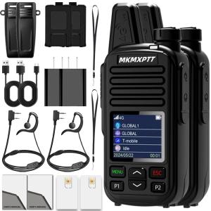 2PC-MKMXPTT Global 4G POC Distance Unlimited Walkie Talkie Remote Radio Global Police Fleet with SIM Card Bluetooth WiFi