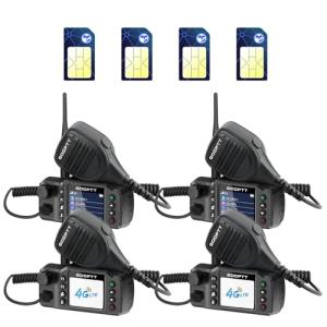 GODPTT Global Car Walkie Talkie【Free for Life】, 4G LTE PoC Two-Way Radio, Nationwide Long Range PTT, Equip SIM Cards, Active Noise Canceling, 1-Year Free Data (4-Unit C616)