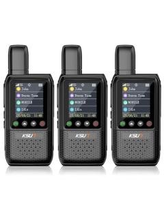 KUSN Rapid Lifetime Free Global Walkie Talkies with SIM Cards Unlimited Range, 4G LTE PoC Nationwide PTT Two Way Radios for Family,Outdoor,Logistics, 3 Pack (CT12Plus)