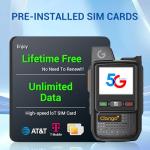 CLARIGO C 2 Pack Global Walkie Talkies with Lifetime Use SIM Card Nationwide LTE POC Two Way Radios Long Range Dual SIM Cellular Network Radio 6800mAh 3000 Miles Flashlight (V1-280)