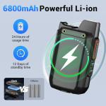 CLARIGO C 2 Pack Global Walkie Talkies with Lifetime Use SIM Card Nationwide LTE POC Two Way Radios Long Range Dual SIM Cellular Network Radio 6800mAh 3000 Miles Flashlight (V1-280)