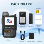 CLARIGO C 2 Pack Global Walkie Talkies with Lifetime Use SIM Card Nationwide LTE POC Two Way Radios Long Range Dual SIM Cellular Network Radio 6800mAh 3000 Miles Flashlight (V1-280)