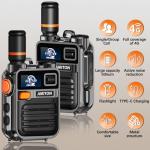 Walkie Talkies Fast Radio Unlimited Range Nationwide Long Distance 8000 Miles Handheld 4G LTE POC Two Way Radio Push to Talk Over Cellular Radio Long Range Walkie talkies (2 with SIM Card)