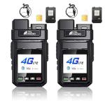 Lifetime Free 4G LTE Walkie Talkies with Multiple Batteries & Noise-Cancelling Headset, No Monthly Fee Unlimited Range POC Two-Way Radio, Extra Batteries Included, Nationwide Push-to-Talk for Business