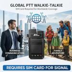 Lifetime Free 4G LTE Walkie Talkies with Multiple Batteries & Noise-Cancelling Headset, No Monthly Fee Unlimited Range POC Two-Way Radio, Extra Batteries Included, Nationwide Push-to-Talk for Business