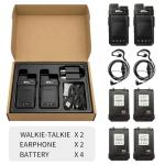 Lifetime Free 4G LTE Walkie Talkies with Multiple Batteries & Noise-Cancelling Headset, No Monthly Fee Unlimited Range POC Two-Way Radio, Extra Batteries Included, Nationwide Push-to-Talk for Business