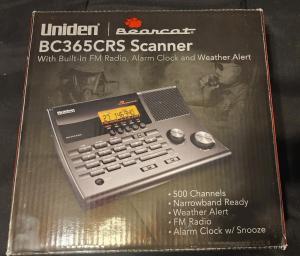 Uniden Bearcat BC365CRS Scanner, 500 Channels, FM Radio, Alarm Clock, Used.
